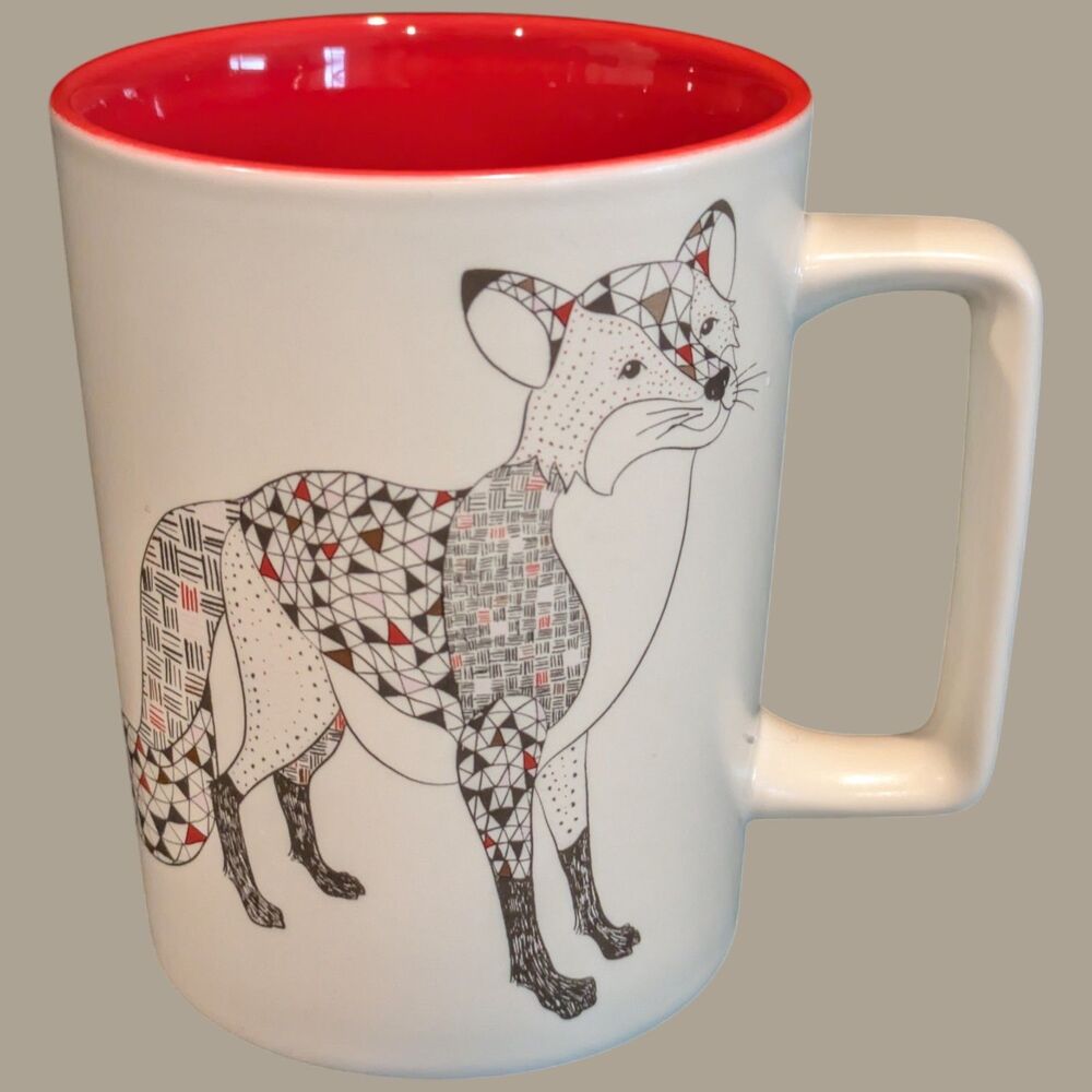 Starbucks Coffee Mug 12 oz. Abstract Fox Red Interior 2017